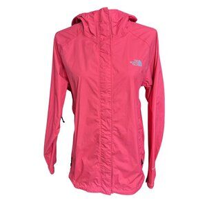 The North Face Rain Jacket Women M Pink Hyvent 2.5L Coat Hooded Full Zip
